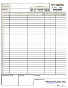 30 Line Asbestos Chain of Custody Extension Rev 1 - Moldlab, Ltd.