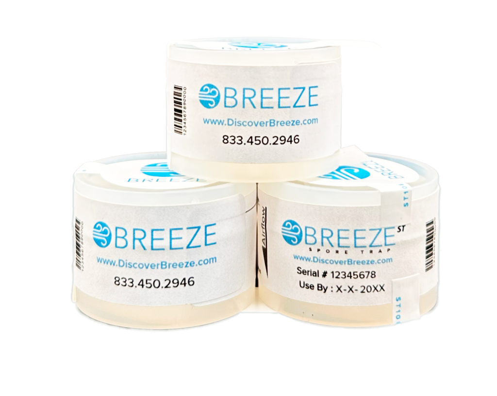 Three Breeze spore trap cassettes