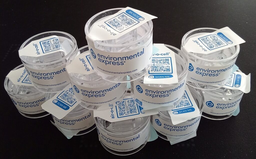 Air-O-Cell spore trap cassettes for mold inspection air sampling
