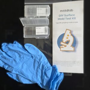 DIY mold test kit for surfaces with prepaid return mailer from Moldlab